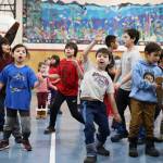 Students from the Tlingit Culture Language and Literacy program at Harborview Elementary School dance in front of elders during the programs Monday morning meeting. (Clarise Larson / Juneau Empire)
Students from the Tlingit Culture Language and Literacy program at Harborview Elementary School dance in front of elders during the programs Monday morning meeting. (Clarise Larson / Juneau Empire)