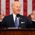 Jacquelyn Martin, Pool 
President Joe Biden delivers the State of the Union address to a joint session of Congress at the U.S. Capitol, Tuesday, Feb. 7, 2023, in Washington, as Vice President Kamala Harris and House Speaker Kevin McCarthy of Calif., listen.