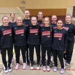 JDHS girls basketball team poses for group photo during their four-game road trip in Anchorage. The Crimson Bears played one solo game against Service High School with the remaining three games being part of the Dimond Tournament against Lathrop, Colony and Dimond High Schools. (Courtesy Photo / Tanya Nizich)