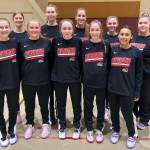 Courtesy Photo / Tanya Nizich 
JDHS girls basketball team poses for group photo during their four-game road trip in Anchorage. The Crimson Bears played one solo game against Service High School with the remaining three games being part of the Dimond Tournament against Lathrop, Colony and Dimond High Schools.