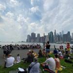 The Juneau student ensemble Aurora Strings performs at Brooklyn Bridge Park last summer, a day before appearance at Carnegie Hall. (Photo courtesy of Juneau String Ensembles)