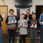 Doug Murray, Former SE MC Coordinator, next to FDMS mathcounts team. From left to right, Caden Morris, Liam Kiessling, Alan Degener (FDMS coach), Dan Degener and Tyler Oudekerk. (Courtesy Photo / Sheila Degener)