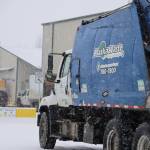 An Alaska Waste truck enters Waste Managements Capitol Disposal Landfill in Lemon Creek. (Clarise Larson / Juneau Empire)