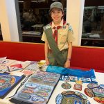 Matthew Schwarting with his presentation on the National Jamboree and the history of the First World Jamboree. (Courtesy Photos / Matt Dobson)