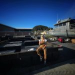 Lucy Moline-Robinson begins her dream float house construction in the Wrangell Boatyard. (Courtesy Photo / Lucy Moline-Robinson)
