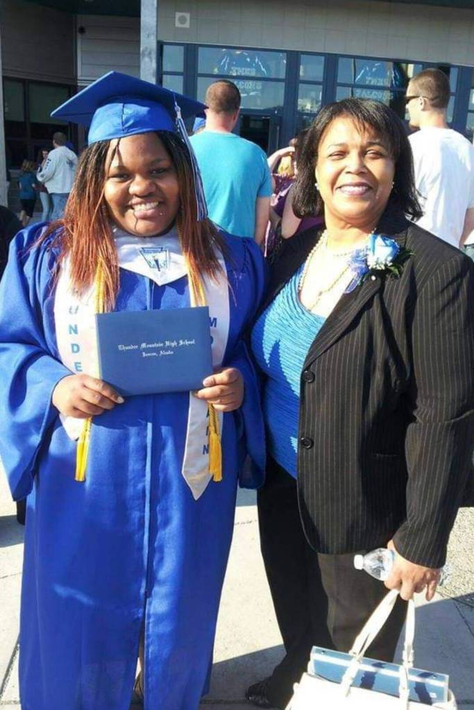 Black Awareness Association President Sherry Patterson poses for a photo with Black Excellence Scholarship recipient in 2018. The Rise event held on Saturday will also serve as a fundraiser for the BAAs scholarship. (Courtesy Photo / Sherry Patterson)