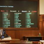 Rep. David Eastman, R-Wasilla, watches his fellow House members censure him by a 35-1 vote Wednesday. The censure, which came after he asked about potential economic benefits from the deaths of abused children, is the second for Eastman, the only House member ever reprimanded in such a manner. Eastman was the lone vote against the motion.(Clarise Larson / Juneau Empire)
