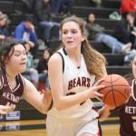 JDHS junior Mila Hargrave drives to the basket against Ketchikan on Saturday to help secure the win for the Bears, 43-29. Hargrave would lead in scores on Saturday with a total of 13 points. (Jonson Kuhn / Juneau Empire)