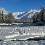 The Mendenhall Towers can be seen in this photo taken along the Dredge Lakes Trail. (Courtesy Photo / Deana Barajas)