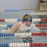 Raymie Matiashowski competes as a swimmer with the Glacier Swim Club who for the first time hosted the USMS state masters at the Dimond Park Aquatic Center over the weekend. (Courtesy Photo / Philip Loseby)