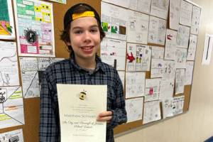 Matthew Schwarting, a Montessori Borealis Public School seventh grader, recently won the Juneau School District's spelling bee. (Courtesy Photo)