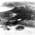 NOAA/NGDC, Coast Guard 
The remains of the Scotch Cap lighthouse sit on a bluff on Unimak Island after the April 1, 1946, tsunami.