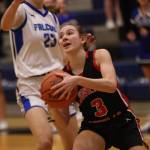 JDHS senior Carlynn Casperson takes a shot against TMHS during a conference game earlier this season. The Lady Falcons are the number one seed in conference for this years Region V tournament. (Ben Hohenstatt / Juneau Empire)