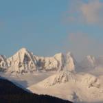 Clarise Larson / Juneau Empire 
Clouds pass by near the Mendenhall Towers early Tuesday evening.