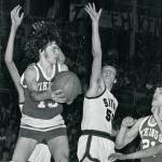 Author Klas Stolpe (13) in action for the Petersburg Vikings against the Sitka Wolves at the 1977 Region V Tournament in Ketchikan. (Klas Stolpe / For the Juneau Empire)