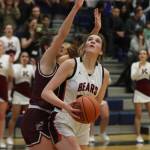 JDHS junior Mila Hargrave sets her eyes on the basket during the first 4A girls game of the Region V 2A/4A Tournament at Thunder Mountain High School. (Jonson Kuhn / Juneau Empire)