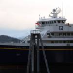 Clarise Larson / Juneau Empire 
The Tazlina docks at the Auke Bay Ferry Terminal Thursday afternoon.