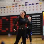 The TMHS dance team shows its spy skills during the annual Region V 2A/4A dance adjudication competition hosted at Juneau-Douglas High School:Yadaa.at Kalé Saturday afternoon. (Clarise Larson / Juneau Empire)