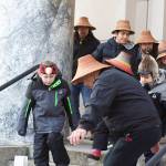 The Woosh.ji.een Dance Group performs on the steps of the Alaska State Capitol on Tuesday evening. (Mark Sabbatini / Juneau Empire)