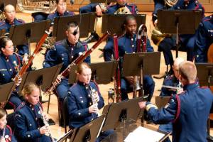 The Coast Guard Band, seen here, plays as a 55-member ensemble. The band will be traveling through Juneau and Anchorage in April as part of their Ready for the Call tour. (Courtesy Photo / U.S. Coast Guard)