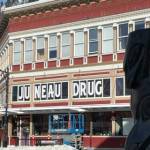 During winter 2022-23, contractors replace the awning structure on the 1904-1913 Valentine Building. The historic building was listed on the National Register of Historic Places in 1985. Its location at the corner of Front and Seward streets is also within Juneaus Downtown Historic District. (Laurie Craig / For the DBA)