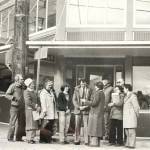 Then-Mayor Fran Ulmer presents the citizens choice beautification award to Valentine Building owners Gail and Tom Findley in March, 1985. The Findleys had recently completed a major renovation of the ornate Victorian building on the corner of Front and Seward streets. Some of the Gold and Blue Ribbon Capital City Citizens Committee are Bob and Willette Janes, Bob Garrison, and Mary Lou and Jim King. The structure was built in two phases several years apart in 1904 and 1912-1913. (Courtesy Photo / Gail Findley)