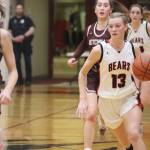 Skylar Tuckwood sprints down the court against Ketchikan High School on Friday, Feb. 24 at JDHS. Though its a game the Crimson Bears would ultimately lose, Tuckwood led her team for a total of 19 points. (Jonson Kuhn / Juneau Empire File)