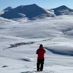 HP Marshall of Boise State University takes a photo of Alaska’s North Slope north of the Brooks Range during a snow survey as part of a NASA experiment. (Courtesy Photo / Sveta Stuefer)