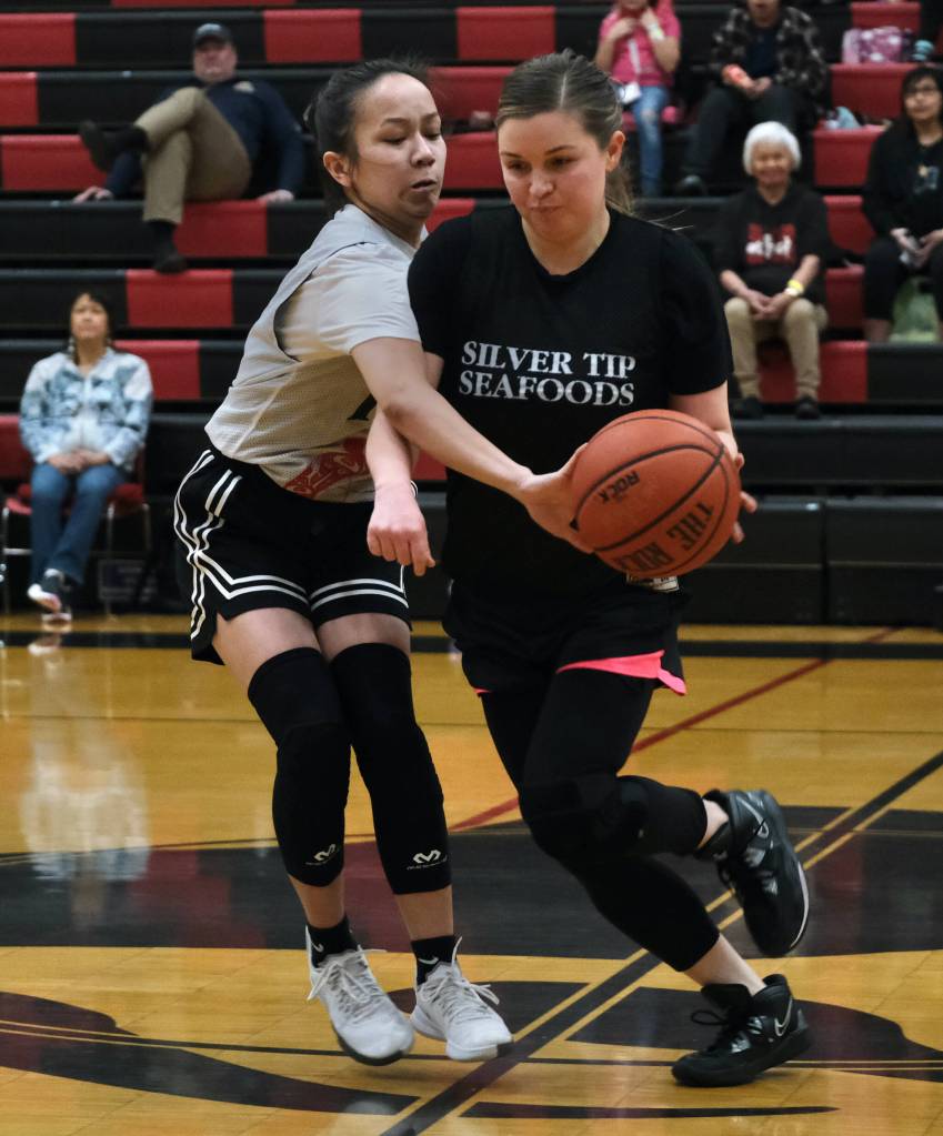 Prince of Wales Lillian Borromeo defends. The POW defense was stingy, holding Sitka to just 24 points. (Klas Stolpe / For the Juneau Empire)