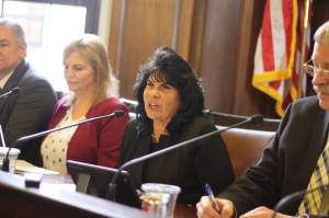 A call for a joint session of the Alaska State Legislature to cast a vote that would reject recently-approved salary increases for legislators and top executive branch officials is made by State House Speaker Cathy Tilton, R-Wasilla, during a press conference Tuesday. Senate President Gary Stevens, R-Kodiak, rejected the joint session in a letter to Tilton on Wednesday. (Mark Sabbatini / Juneau Empire)