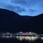 This photo shows downtown Juneau during cruise season as seen from Douglas. Demographic trends show Juneau experiencing a decline in people between the ages of 18 and 64. (Clarise Larson / Juneau Empire File)