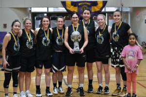 POWs Gold Medal Champions: Lillian Borromeo, Molly Sharp, Michaela Demmert, Nani Weimer, Tina Steffen, Elizabeth Isaacs, Kenai Holein and Cassie Williams. (Klas Stolpe/For the Juneau Empire)