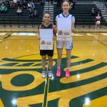 JDHS Kiyara Miller and TMHS Cailynn Baxter stand together for a photo after earning Player of the Game honors for their schools on Saturday after this years ASAA state competition in Anchorage. (Courtesy Photo / Tanya Nizich)