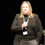 Jonson Kuhn / Juneau Empire
Superintendent candidate Carlee Simon speaks with members of the community from the Thunder Mountain High School auditorium on Tuesday during the Juneau School Boards public forum which gave finalists a chance to introduce themselves and answer questions posed from the school board and public.