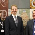 Jonson Kuhn / Juneau Empire
From left to right, Carlee Simon, Frank Hauser and Thom Peck pose for a photo on Tuesday at Thunder Mountain High School after the Juneau School Board hosted a public forum in which Simon, Hauser and Peck were given an opportunity to answer questions as the three finalists being considered for the Juneau School District superintendent position.