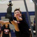 Cullen Sias, 13, competes in his favorite Traditional Games event, one-foot high kick. Sias was among the Traditional Games athletes in town from Yukon, Canada. (Ben Hohenstatt / Juneau Empire)