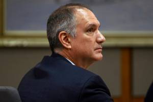 Ed Sniffen, former acting attorney general for Alaska, appears in an Anchorage courtroom for an evidentiary hearing on Jan. 5, 2023. Sniffen was indicted in September 2022 on three felony charges of sexual abuse of a minor in 1991. On Friday, March 31, 2023, a judge dismissed the sex abuse case against Sniffen, citing the statute of limitations in place when the alleged abuse happened over 30 years earlier. (Marc Lester / Anchorage Daily News)