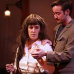 Jo March (Ema Zivkovic) reacts to an overture from one-time playmate Theodore Laurie Laurence (Jack Scholz) during rehearsal for Perseverance Theatre and University of Alaska Anchorages Department of Theatre and Dances upcoming production of Little Women.