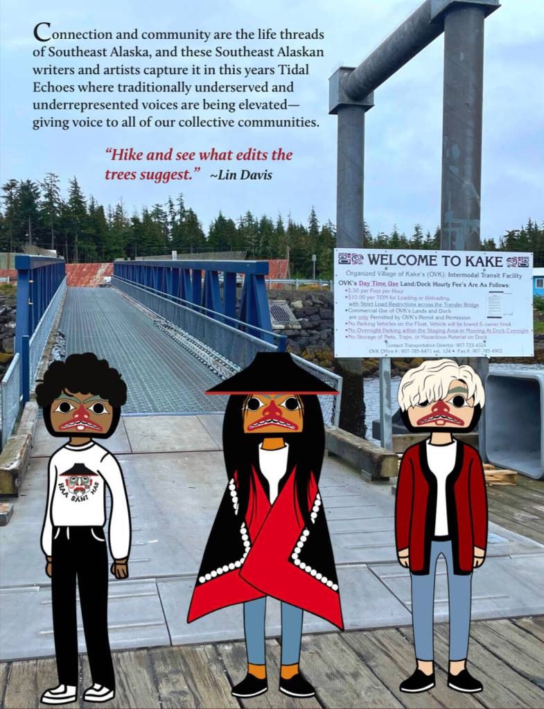 Some of the featured art in the latest edition of University of Alaska Southeasts Tidal Echoes literary magazine. (Courtesy Photo / Shaelene Grace Moler)