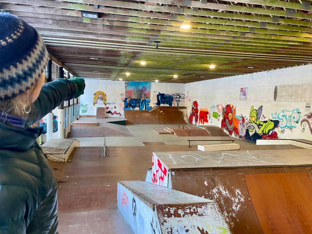 Kristi West giving a recent tour of the Pipeline. (Lauren Cusimano / For the Capital City Weekly)