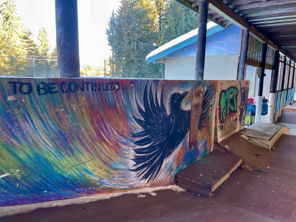 Optimistic artwork at the pipeline. (Lauren Cusimano / For the Capital City Weekly)