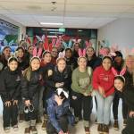 The JDHS softball team poses for team photo on Saturday before delivering eggs to families across Juneau as part of the teams third annual Egg My House event. (Courtesy Photo / Lexie Razor)