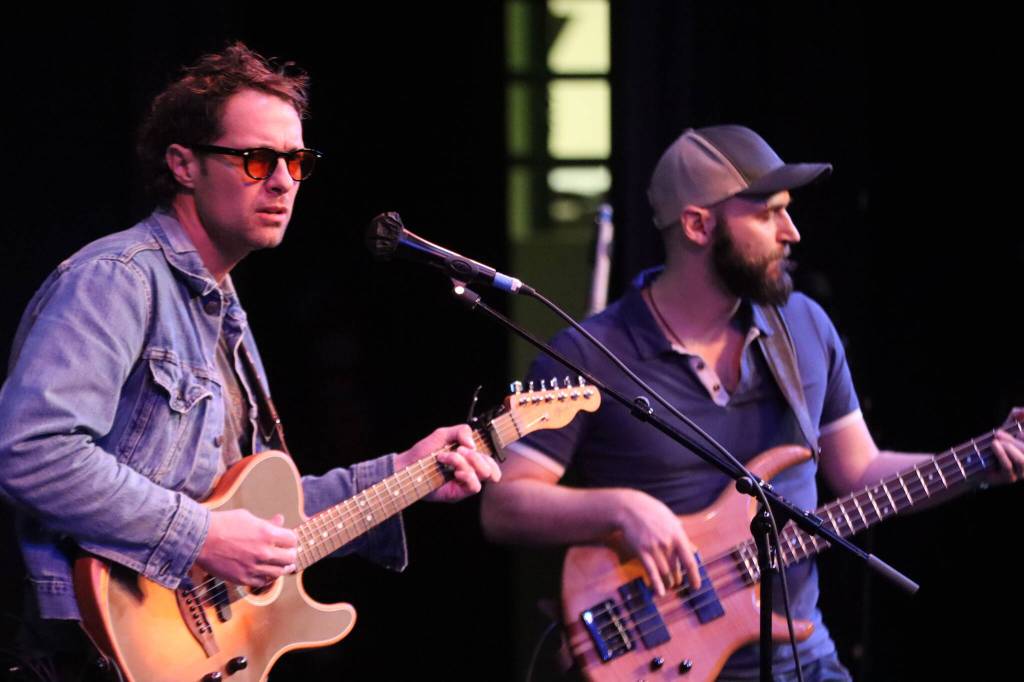 The Casey Smith Project of Fairbanks plays as a last minute addition to Saturdays Folk Fest lineup at JDHS. Many scheduled acts were delayed or canceled this year due to a volcanic eruption in Russias Kamchatka Peninsula. (Jonson Kuhn / Juneau Empire)