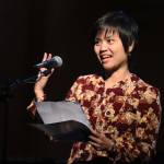UAS assistant professor Nguyet Nguyen delivers a heartbreaking story from her childhood as part of Mudrooms closing event for the season on Tuesday night at Ḵunéix̱ Hídi Northern Light United Church. (Jonson Kuhn / Juneau Empire)