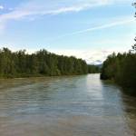 Southeast Alaskas Chilkat River is seen on May, 30, 2013. The Chilkat and its main tributary, the Klehini River, are listed among the nations most at-risk rivers because of the planned Palmer Project copper and zinc mine being developed upstream from the village of Klukwan. (U.S. Geological Survey Alaska Science Center)