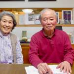 Emiko and Syun-Ichi Akasofu serve tea to guests at their home in Fairbanks in December 2021. (Courtesy Photo / Ned Rozell)