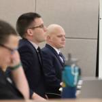 Jason Traver, sitting furtherest away, with defense attorney Nicholas Ambrose and state prosecuting attorney Jessalyn Gillum, awaits the jurys verdict on Friday after a weeks long trial concluded. For a case that initially had started in 2019, Traver was ultimately found not guilty of second-degree assault.