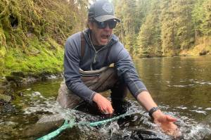 The author's steelhead was not in the mood for pictures. (Jeff Lund / For the Juneau Empire)