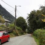 A car sit parked on Dixon Street in the Telephone Hill area. (Clarise Larson / Juneau Empire File)
