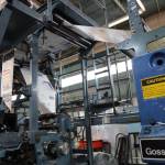 The Juneau Empires printing press prints pages for the last time Friday evening after 36 years of service on Channel Drive. The Empire will now print the newspaper in Washington, shipping them up to Juneau on a twice-weekly basis. ( Clarise Larson / Juneau Empire)